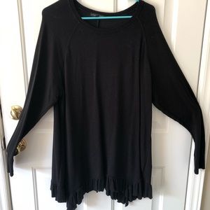 Black tunic with ruffle detailing from Lane Bryant